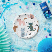 Katzenmuster Pappteller (Party)