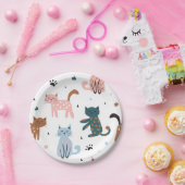 Katzenmuster Pappteller (Party)
