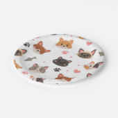 Katzenmuster Pappteller (Schrägansicht)