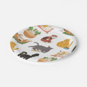 Katzenmuster Pappteller (Schrägansicht)