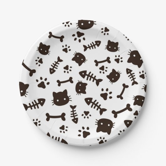Katzenmuster Pappteller (Vorderseite)