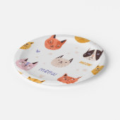 Katzenmuster Pappteller (Schrägansicht)