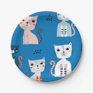 Katzenmuster Pappteller