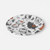 Katzenmuster Pappteller (Schrägansicht)