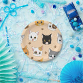 Katzenmuster Pappteller (Party)