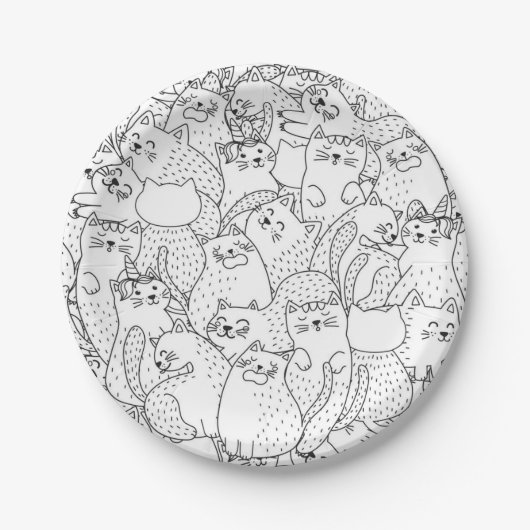 Katzenmuster Pappteller (Vorderseite)