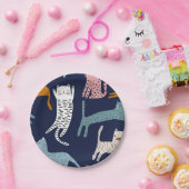 Katzenmuster Pappteller (Party)