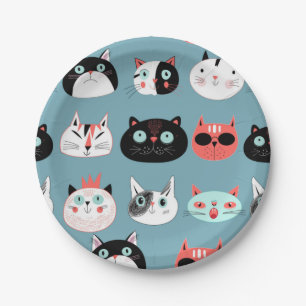 Katzenmuster Pappteller