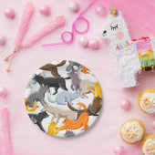 Katzenmuster Pappteller (Party)