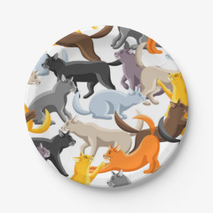 Katzenmuster Pappteller