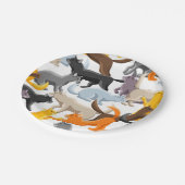 Katzenmuster Pappteller (Schrägansicht)