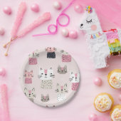 Katzenmuster Pappteller (Party)