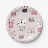 Katzenmuster Pappteller (Vorderseite)