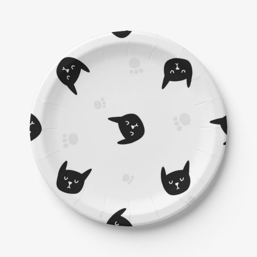 Katzenmuster Pappteller (Vorderseite)