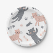 Katzenmuster Pappteller (Vorderseite)