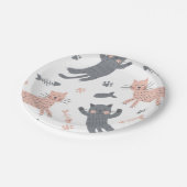 Katzenmuster Pappteller (Schrägansicht)