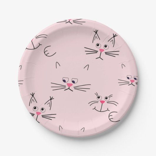 Katzenmuster Pappteller (Vorderseite)