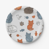 Katzenmuster Pappteller (Vorderseite)