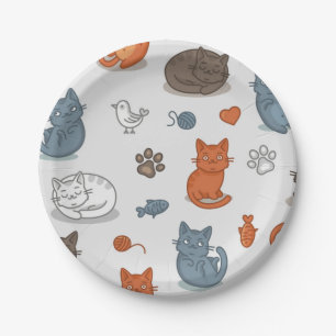 Katzenmuster Pappteller