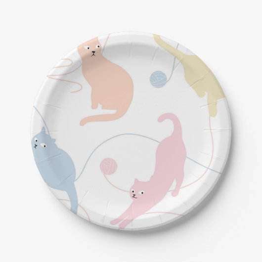 Katzenmuster Pappteller (Vorderseite)