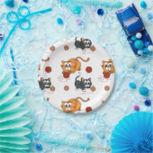 Katzenmuster Pappteller (Party)