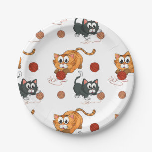 Katzenmuster Pappteller