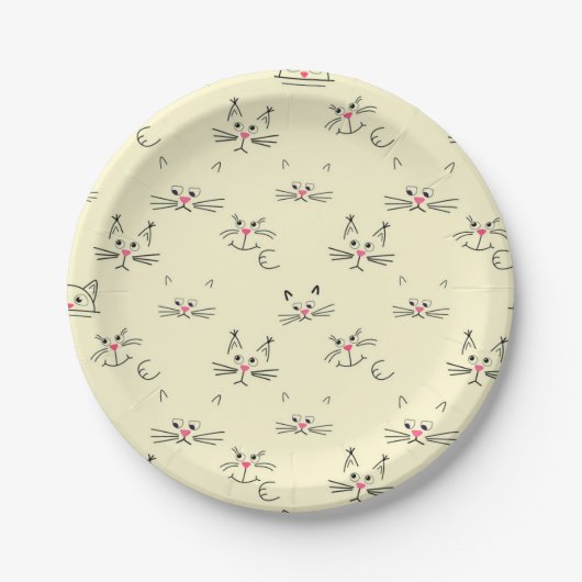 Katzenmuster Pappteller (Vorderseite)