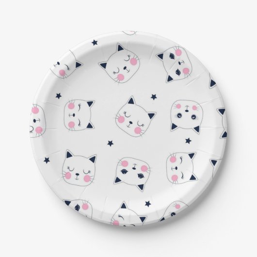 Katzenmuster Pappteller (Vorderseite)