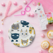 Katzenmuster Pappteller (Party)