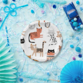 Katzenmuster Pappteller (Party)