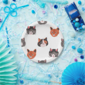 Katzenmuster Pappteller (Party)