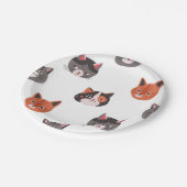 Katzenmuster Pappteller (Schrägansicht)