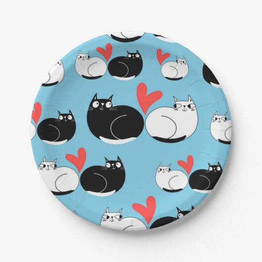 Katzenmuster Pappteller (Vorderseite)