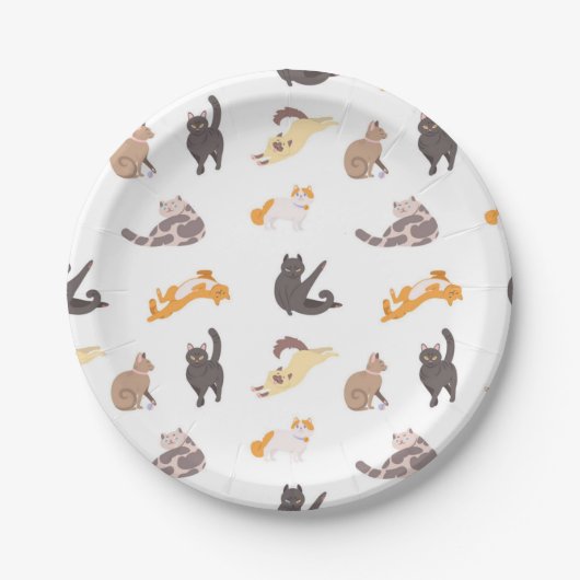 Katzenmuster Pappteller (Vorderseite)