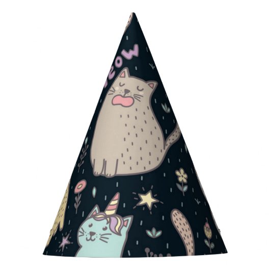 Katzenmuster Partyhütchen (Vorderseite)