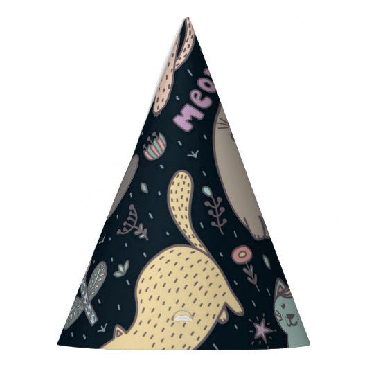 Katzenmuster Partyhütchen (Links)