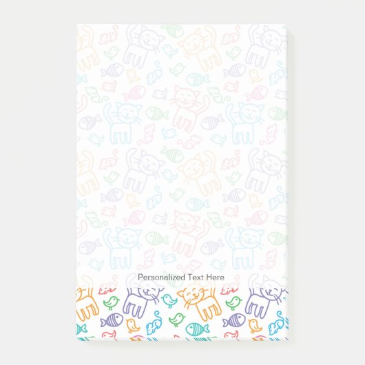 Katzenmuster Post-it Klebezettel (Vorderseite)