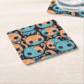 Katzenmuster Rechteckiger Pappuntersetzer (angewinkelt)