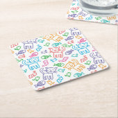 Katzenmuster Rechteckiger Pappuntersetzer (angewinkelt)