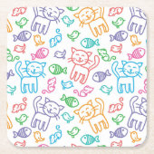 Katzenmuster Rechteckiger Pappuntersetzer (Vorderseite)