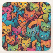 Katzenmuster Rechteckiger Pappuntersetzer (Vorderseite)