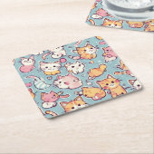 Katzenmuster Rechteckiger Pappuntersetzer (angewinkelt)