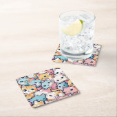 Katzenmuster Rechteckiger Pappuntersetzer (Vor Ort)