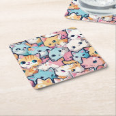 Katzenmuster Rechteckiger Pappuntersetzer (angewinkelt)