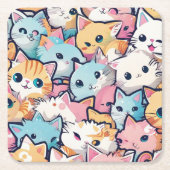 Katzenmuster Rechteckiger Pappuntersetzer (Vorderseite)