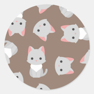Katzenmuster Runder Aufkleber