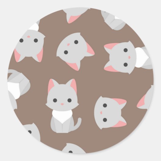 Katzenmuster Runder Aufkleber (Vorderseite)