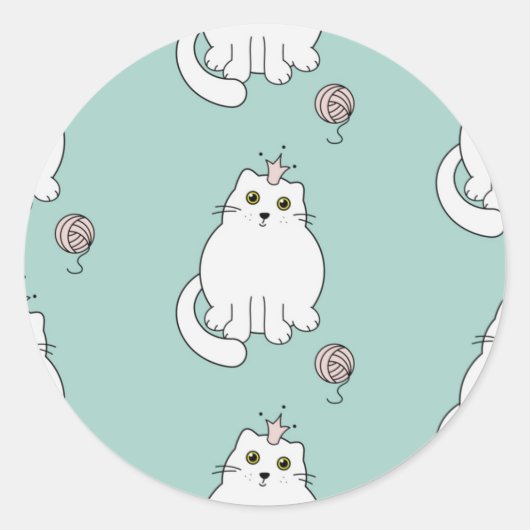 Katzenmuster Runder Aufkleber (Vorderseite)