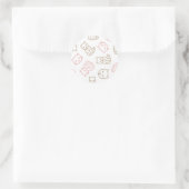 Katzenmuster Runder Aufkleber (Tasche)