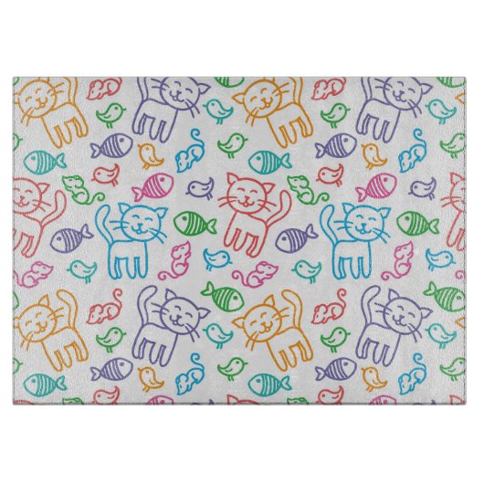 Katzenmuster Schneidebrett (Vorderseite)